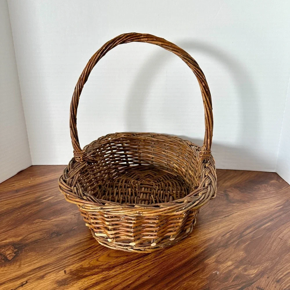 Rustic Wicker Basket with Handle 11